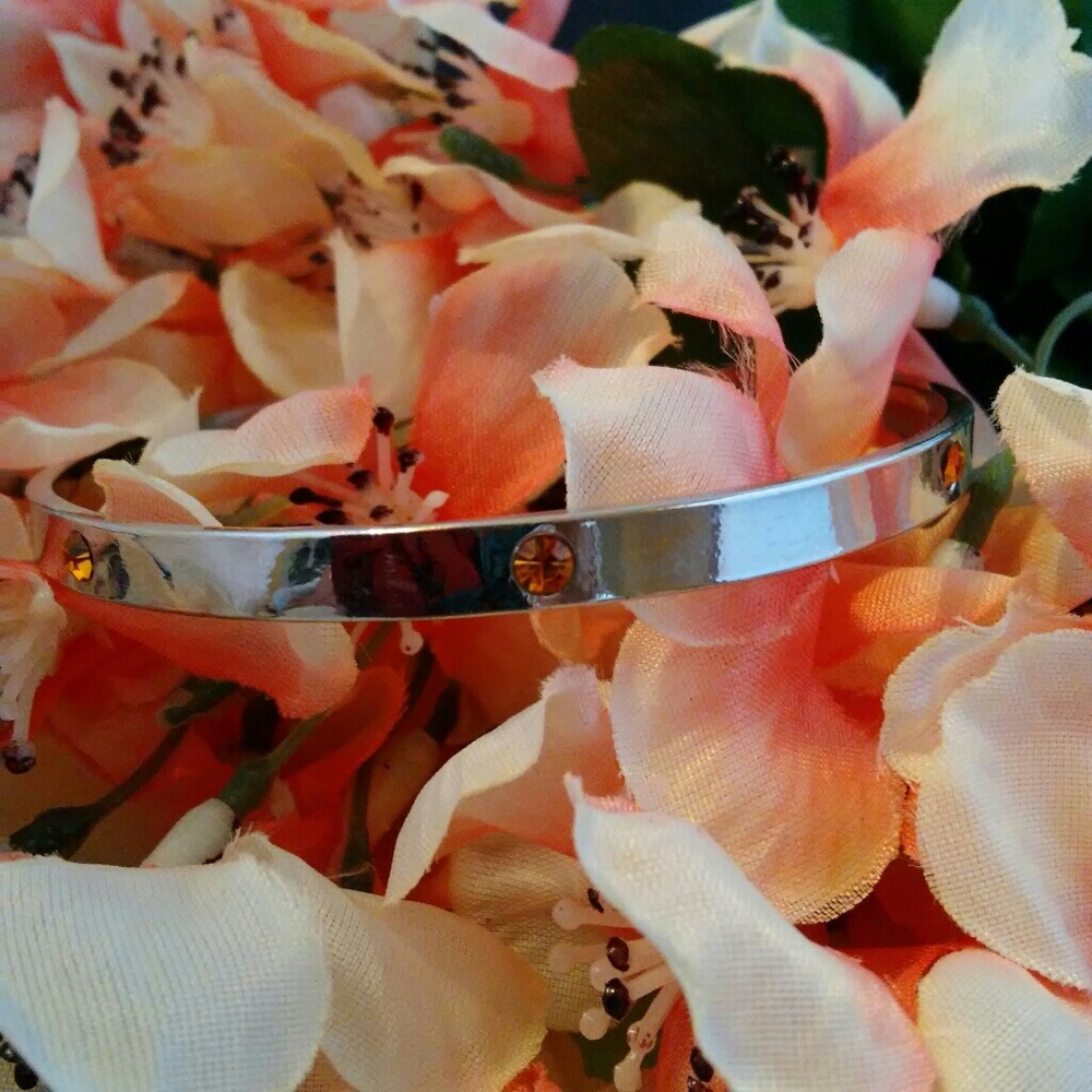 SILVER TONE With GOLD STONES BRACELET